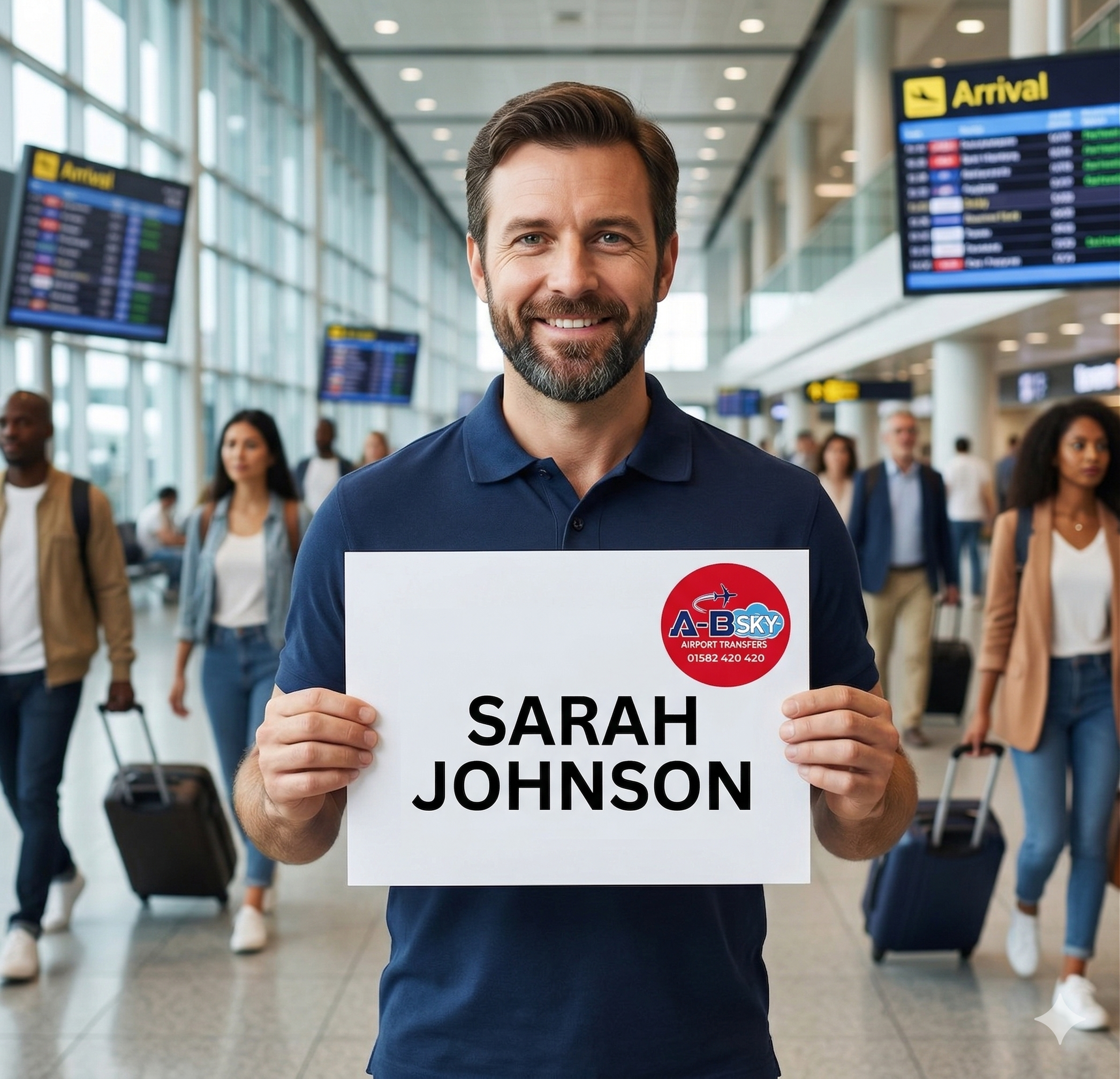 Meet and greet service at airport arrivals